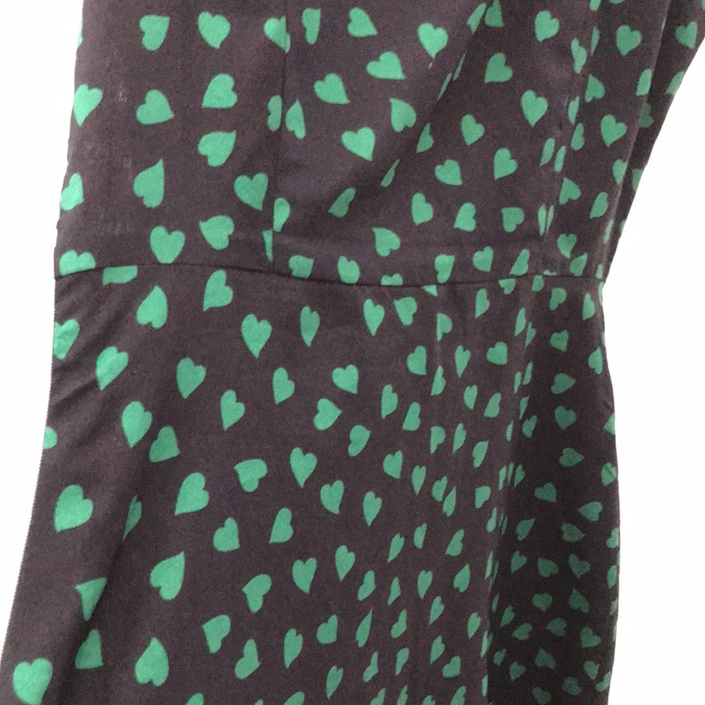 Forever 21 XXI Boutique Hearts Sleeveless Dress Navy Blue Green Size M - Picture 13 of 16